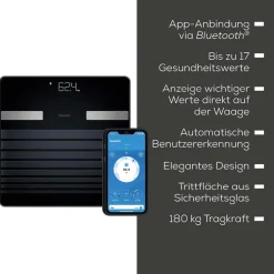 Beurer Diagnosewaage mit Gesundheitswerten + App 
