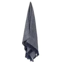 Bloomingville Decke "Herringbon" Blau