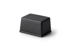 Butterdose für 125g Butter, Keramik schwarz 9,5x7x6 cm
