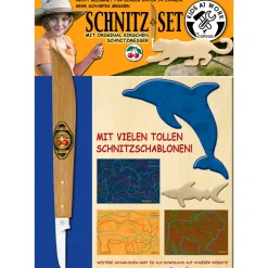 Corvus Schnitz-Set Messer + Holz "DIN A6"