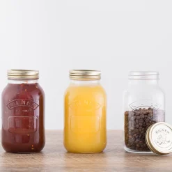 Einmachglas 1l, m. 2tlg. Metall-Schraubdeckel