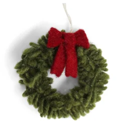 En Gry & Sif Kranz mit Roter Schleife 7cm, Filz
