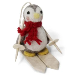 En Gry & Sif Pinguin auf Ski 9cm, Filz