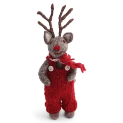 En Gry & Sif Rentier Grau m. Roten Hosen 15cm, Filz