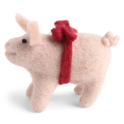 En Gry & Sif Schwein mit rotem Schal
