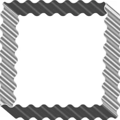 Folkroll Ausstecher Quadrat gewellt, Edelstahl 6x6cm