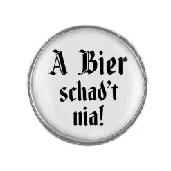 Gaudiknopf "A Bier schad't nia" Anstecker "Klassiker-schlicht"