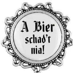 Gaudiknopf A Bier schad't nia - Anstecker "Klassiker - verziert"