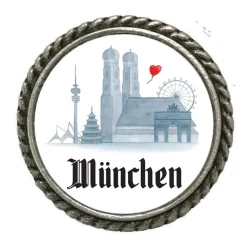 Gaudiknopf Anstecker "Ein Herz für München"