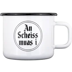 Gaudiknopf Haferl "An Scheiss muas i"