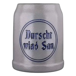 Gaudiknopf Steinkrug "Durscht wiad Sau"
