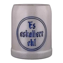 Gaudiknopf Steinkrug "Es eskaliert eh!"