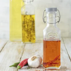 Glasflasche mit Bügelverschluß, eckig, 600 ml