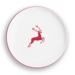 Gmundner Speiseteller "Bordeauxroter Hirsch"