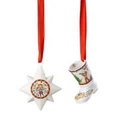 Hutschenreuther Set Minigstern/Ministiefel "Weihnachtsleuchten"