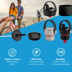 Hydro Flask Trinkhalm-Deckel, schwarz
