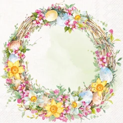 IHR Cocktailservietten "Happy Easter Wreath"