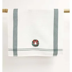 Kleinmann Küchentuch "Weihnachtskranz" grün 50x70 cm