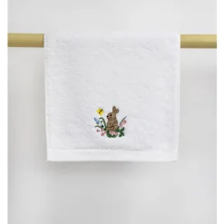 Lasa Frottiertuch "Hase mit Schmetterling" blanco
