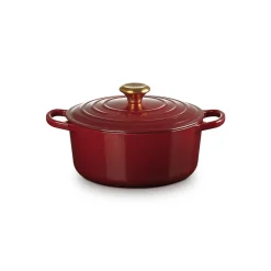Le Creuset Guss-Bräter rund "Garnet Signature"