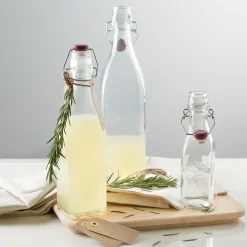 Quadratische Bügelverschluss Flasche, 1 Liter