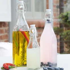 Quadratische Bügelverschluss Flasche, 0.55 Liter