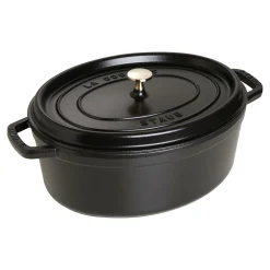 Staub La Cocotte Cocotte 33 cm, oval, Schwarz, Gusseisen