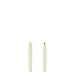 Uyuni 2er Set LED-Stabkerzen "Taper" ivory