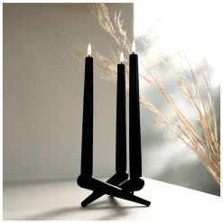 Uyuni LED Candle 2-Pack Plain Black "Taper"