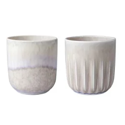 Villeroy & Boch 2er Set Becher ohne Henkel "Perlemor Sand"