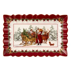 Villeroy & Boch Kuchenplatte eckig, Santa mit Schlitten 35x23x3,5cm "Toy's Fantasy"