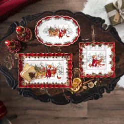 Villeroy & Boch Schale eckig, Santa mit Waldtieren 23x23x3,5cm "Toy's Fantasy"