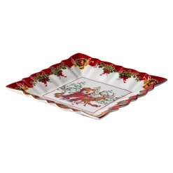 Villeroy & Boch Schale eckig, Santa mit Waldtieren 23x23x3,5cm "Toy's Fantasy"
