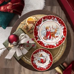 Villeroy & Boch Schale groß, Santa mit Waldtieren 25x25x5cm "Toy's Fantasy"