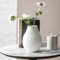 Villeroy & Boch Vase Perle hoch 16x16x20cm "Manufacture Collier blanc"