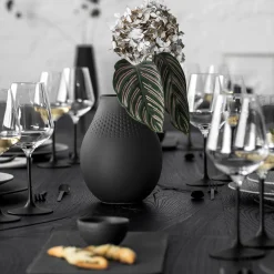 Villeroy & Boch Vase Perle hoch 16x16x20cm "Manufacture Collier noir"